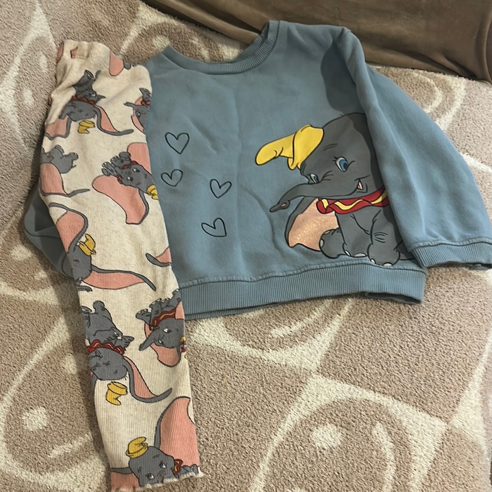 Cute Zara Dumbo Sweatshirt and Leggings Set